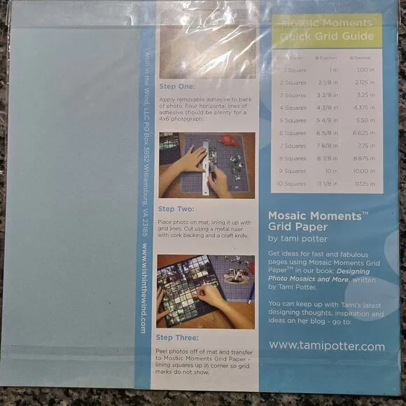 Mosaic Moments By TAMI Potter 12x12 Grid Paper Pack - Cocoa,White,Robins Egg NEW - Picture 5 of 7